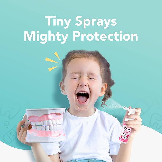 LAB52 Kids Oral Spray, Toddler Toothpaste Helper for Daily Oral Care and Fresh Breath, Children Approved with Fluoride Free for Newborn to Preschoolers, Xylitol Vanilla Flavor