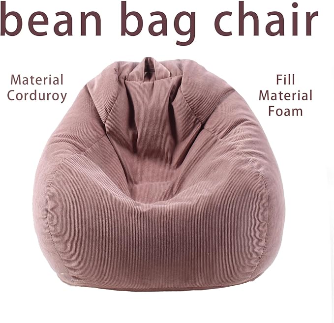 Bean Bag Chairs for Kids Chair Round Sofa Memory Foam Filling Reading Gaming Sofa for Living Room Bedroom