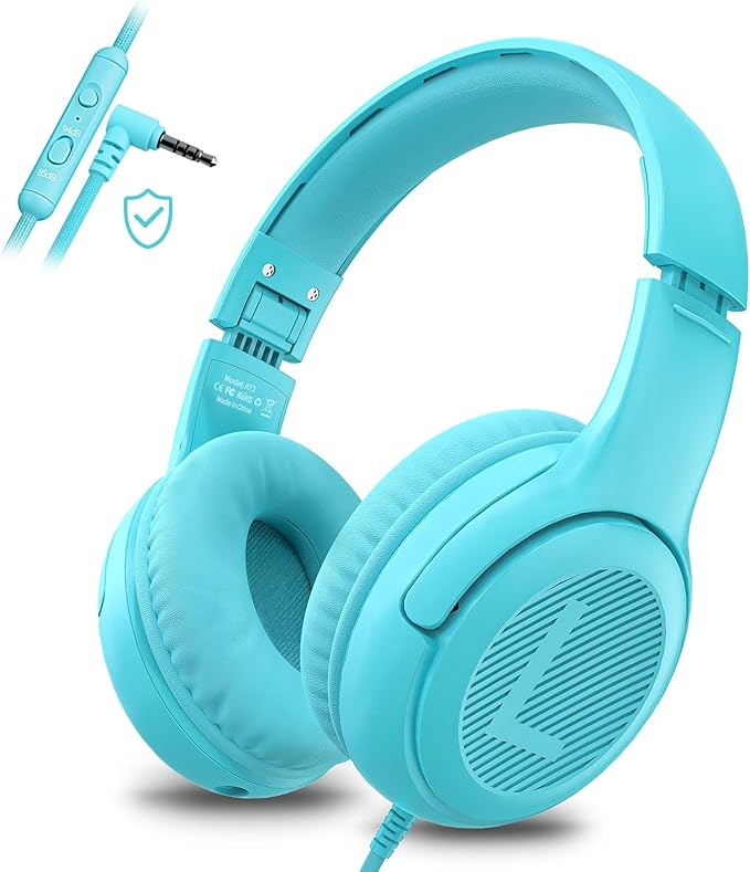 Toddler Kids Headphones Wired - Headphones for Kids Volume Limit 85/94dB Headset 3.5mm Jack Adjustable Foldable Headsets for Girls Boys Children Teens Pad Smartphones School