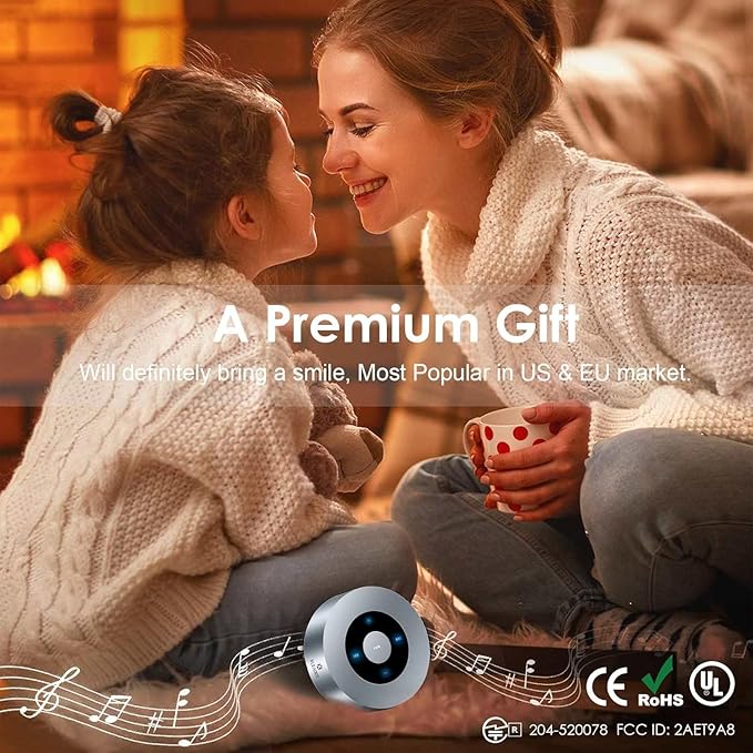XLEADER Mini Bluetooth Speaker (Gift Box Packed) Portable Speakers Bluetooth Wireless with Micro SD Card Slot, Mic, Aux Input, Touch Screen, 12H Playtime, Small Speaker for Laptop Office Yoga,Silver