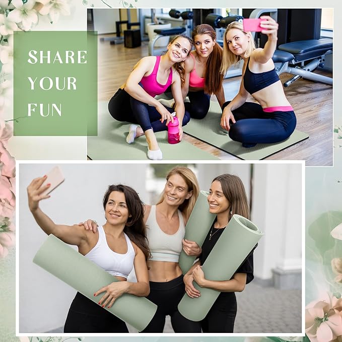 Timgle 6 Pcs 10mm Thick Yoga Mat Bulk, 68 x 24 Inches, Anti-Slip Tear-Resistant Exercise Mat for Adult Fitness, Stretching, Workout and Studio