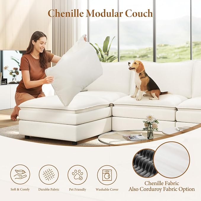 Vesgantti Large Modular Sectional Sofa, Big Comfy Cloud Couch - Image 6