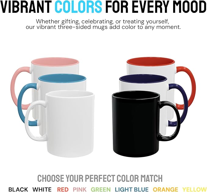 Personalized Coffee Mug – Custom Photo, Text, or Logo Ceramic Mug Tea Cup | Taza Personalizada with Picture or Message | Customized Gift Idea for Men & Women, Mom, Dad, Friends - White/Orange | 15oz