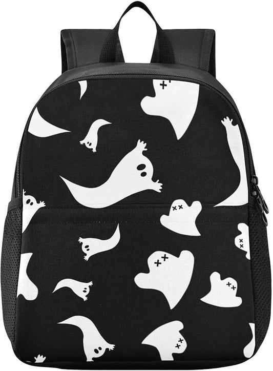 Toddler Backpack Halloween Ghost Waterproof Mini Backpack Boys/Girls Cute Small Backpack Kindergarten Pre School Bags 11 Inch