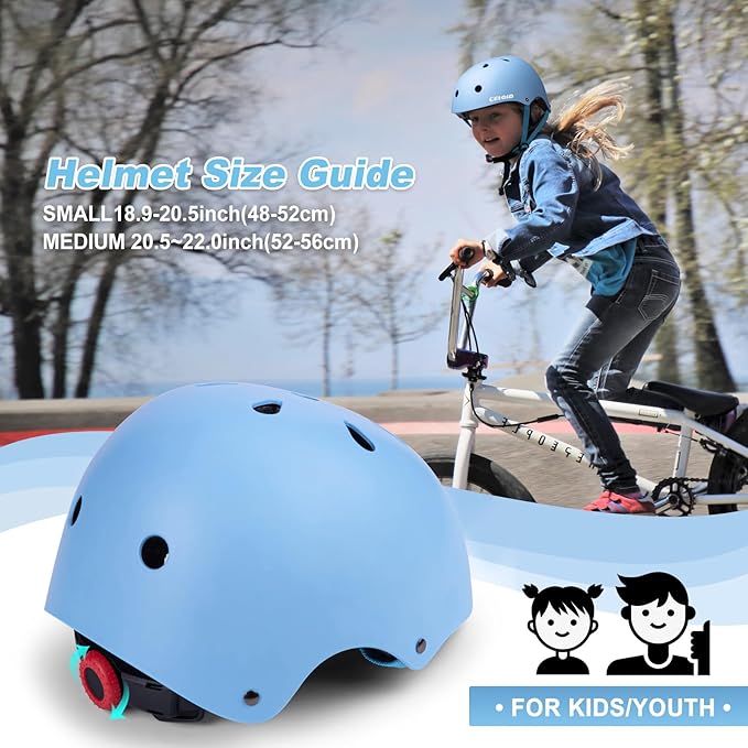 Kids Bike Helmet,Toddler Skateboard Helmets for Ages 2-3-5-8-14 Years Boys Girls，Adjustable Multi-Sport Bicycle Skateboarding Football Roller Skating Scooter Rollerblade Balance Bike Helmet