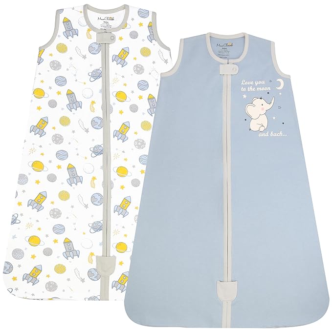 Mama Cheetah Baby Sleep Sack 0.5 TOG, Organic Cotton Baby Wearable Blanket with Two-Way Zipper, Swaddle Transition Baby Sleeping Bag for Newborn Infant Toddler Boy Girl, 6-12 Months