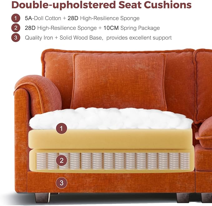 ELUCHANG Oversized 153" Modular Sectional Sofa, Comfy Deep Seat Cloud Couch - Image 8