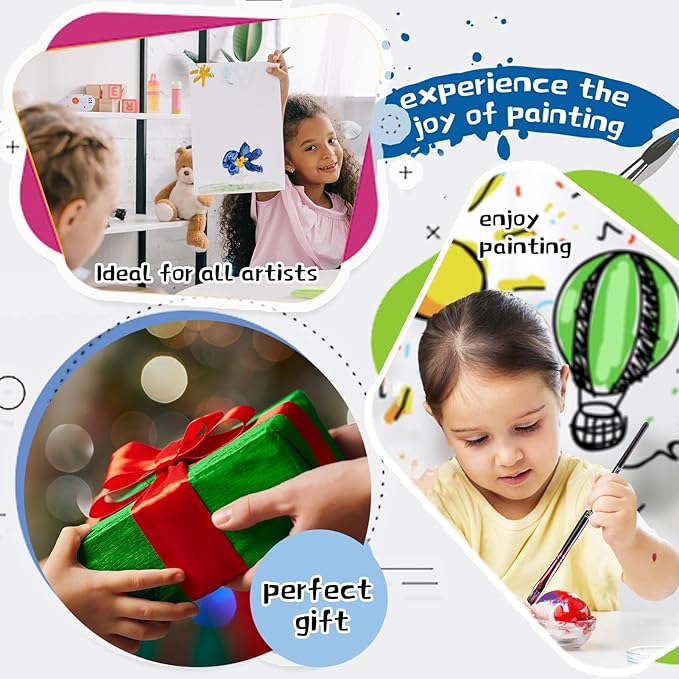 LEYEMO Acrylic Art Set, Paint Set, Painting Kit, Acrylic Paint Sets for Kids, Canvas Set with 18 Acrylic Paints, 8 Painting Brushes, Art Supplies for Kids, Adults, Beginners