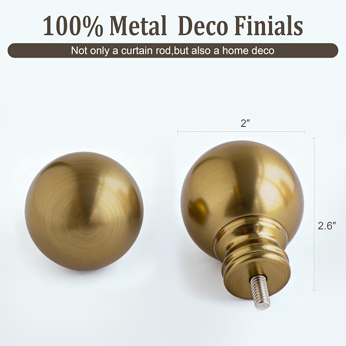 2 Pack Warm Gold Curtain Rods Set - Image 5