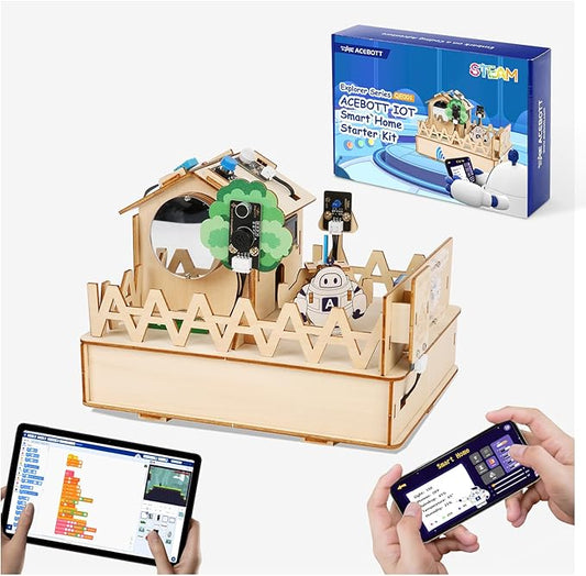 STEM Kits for Kids Age 12+, ACEBOTT IoT Smart Home Kit for Teens, STEM Toys Compatible with Arduino & Scratch, Coding Set with House Building, Sensors & App Control, Gift for Teens & Adults