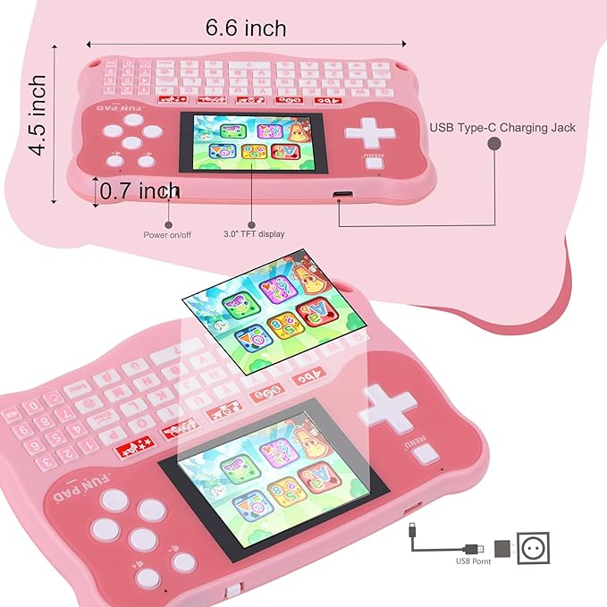 Kids Tablet/Baby Learning Pad with 102 Activities/Toddler Tablet with ABC/Words/Music/Math Interactive Educational Electronic Toys Gifts Handheld Game for Preschool Boys Girls Ages 3-12