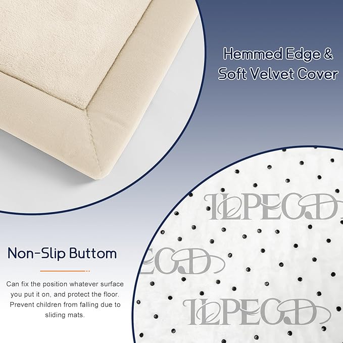 Baby Play Mat for Floor Tummy Time Mat Nursery Rug Muscle Mat Area Rug Playroom Rug Tatami Mat Memory Foam 1.3" Thick Beige Crawling Mat for Babies,Toddlers, Infants, Kids,Floor Mat