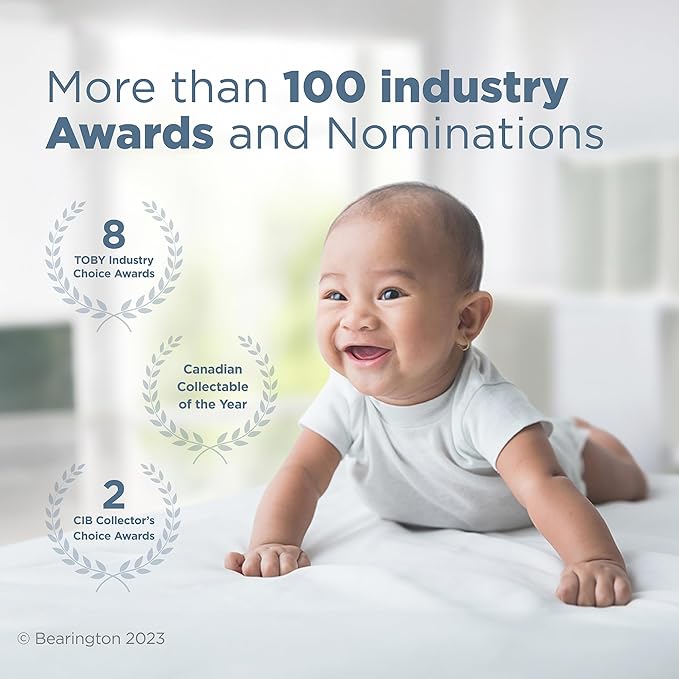 Bearington Collection Baby Lil’ Willow, 5.5 Inch Fawn Plush Stuffed Animal, Soft Baby Rattles and Plush Rings - Newborn Toys