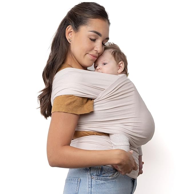 Boba Baby Wrap Carrier – Original Baby Sling Carrier for Newborns (7–35 lbs), Soft, Secure, Hands-Free & Ergonomic, Ideal for Comfortable Bonding, New Parents (Serenity Organic Stone)