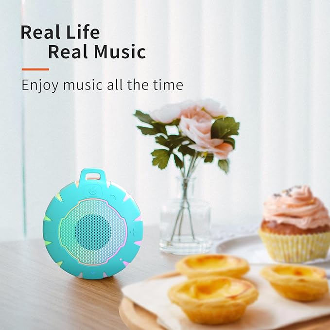 HEYSONG Waterproof Shower Bluetooth Speaker, Durable & Portable with Clear Sound, Ideal for Shower, Pool, Beach & Kayaking – Great Gift for Girls, Women & Men