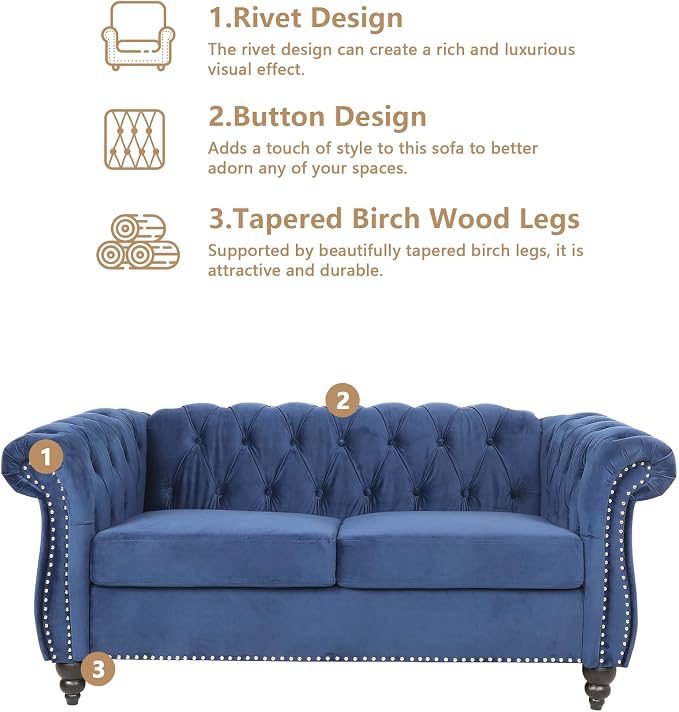 AVZEAR Living Room Loveseat Sofa, Upholstered Sofa Modern Loveseat Sofa - Image 7