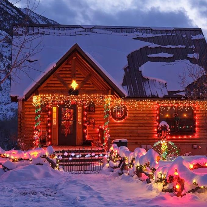 Brizled 4 Pack Color Christmas Lights, 33ft 100 LED Christmas String Lights, 120V UL Certified Multicolor Xmas Tree Light Plugin Mini Xmas Light for Indoor Outdoor Tree Party Home Wedding Decorations