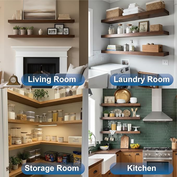 LEOPO 8-Pack 10 inch Floating Shelf Brackets, Hidden Shelf Bracket - Image 8