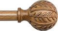 QDWIS Boho Wood Curtain Rods for Windows 66 to 120 inch, Rustic Decorative by Unknown