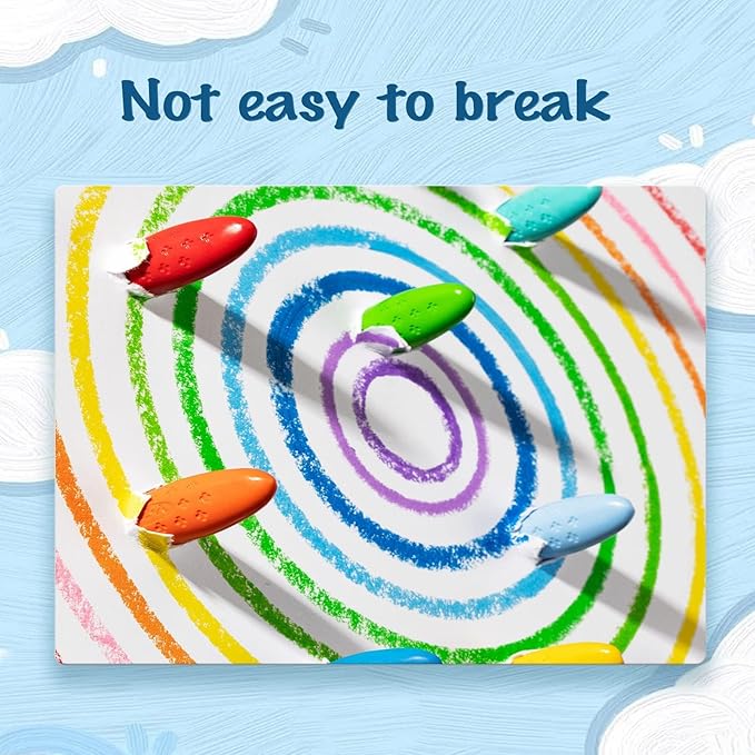 YPLUS Peanut Crayons for Kids, 12 Colors Washable Toddler Crayon, Non-Toxic Baby Crayon for ages 2-4, 1-3, 4-8, Coloring Art Supplies