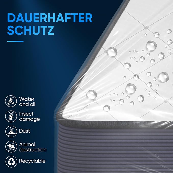 ZCHENBS® – Mattress Bags for Moving and Storage,Mattress Bag with Zippers,5 Mil Ultra-Thick Bed Bag,Waterproof,Anti-Tear,Heavy-Duty Mattress bag (Transaparent/Blue, Crib-(1 Pack))