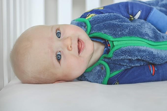 baby deedee Sleep Nest Teddy Baby Sleeping Bag, Fuzzy Dino, Large (18-36 Months)