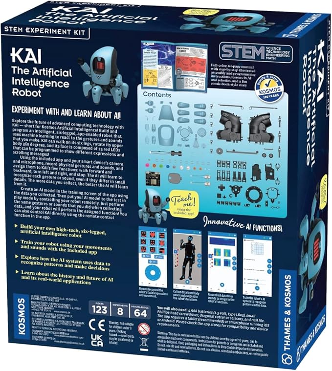 Thames & Kosmos Kai: The Artificial Intelligence Robot | Explore Machine Learning | Build an Innovative Smart Robot & Experiment with AI | App-Enabled for iOS & Android | Intro to AI for Kids
