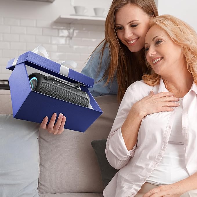 MIATONE Bluetooth Speakers 36W Portable Speaker with Stereo Sound Bass, Bluetooth 5.3 Wireless USB Type C Outdoor, 5000mAh 24H Playtime IPX7 Waterproof, Boy Friend Gifts for him (Black)