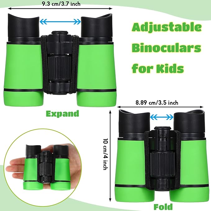 6 Pack Kids Binoculars Shock Proof Toy Binoculars Set for Age 6 Years Boys Girls Hunting Folding Small Telescope Birthday Gifts Bird Watching Educational Learning Camping Outdoor (Fresh Colors)