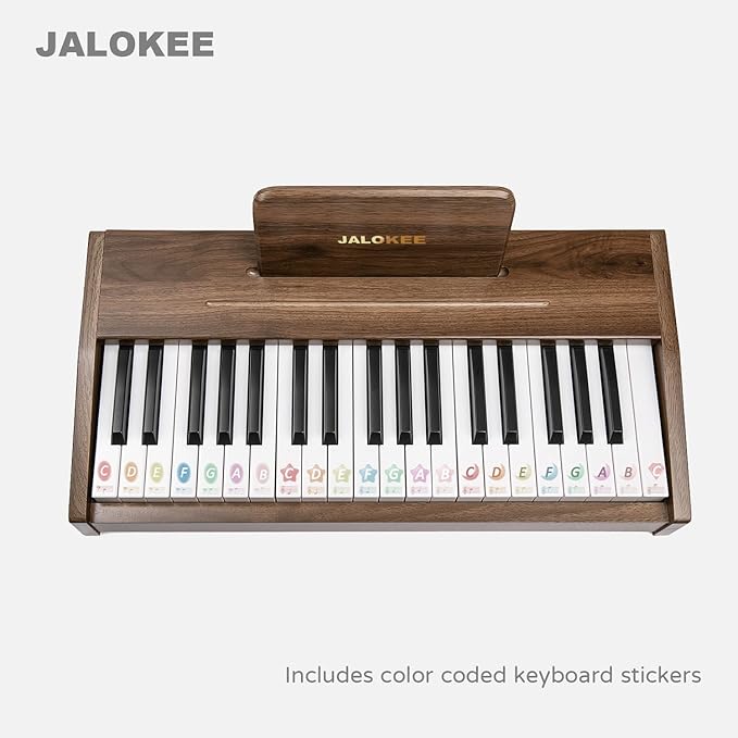 Kids Piano Keyboard, Digital Piano for Kids, Music Educational Instrument Toy, Wood Toy for 3+ Girls and Boys (Walnut, 37 Keys)