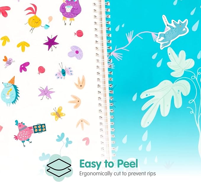 Whimsical Sticker Book Activity for Kids, Into The Forest by Cupkin, Toddler Airplane Travel Essentials, 500+ Stickers for Kids 12 Scenes + Coloring Book Pages, Crafts Ages 2-8