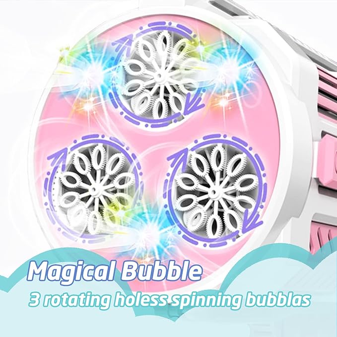 Automatic Gatling Bubble Gun,That Produces Thousands of Bubbles per Minute, Suitable for Children and Adults and Perfect for Indoor and Outdoor Birthday Parties for Girl Boy