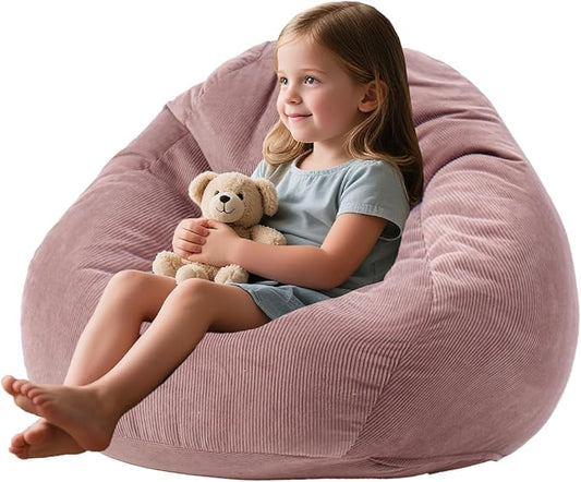 Bean Bag Chairs for Kids Chair Round Sofa Memory Foam Filling Reading Gaming Sofa for Living Room Bedroom