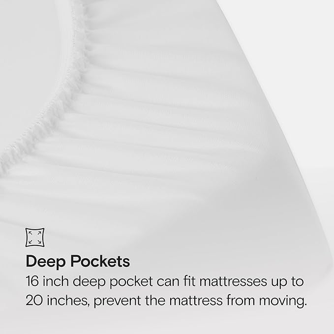 SIJO Mattress Protector, 100% Waterproof, Cooling, Ultra Soft, Noiseless, 16 inch Deep Pocket, Best Overall Mattress Protector Award Winner by Apartment Therapy (Queen)