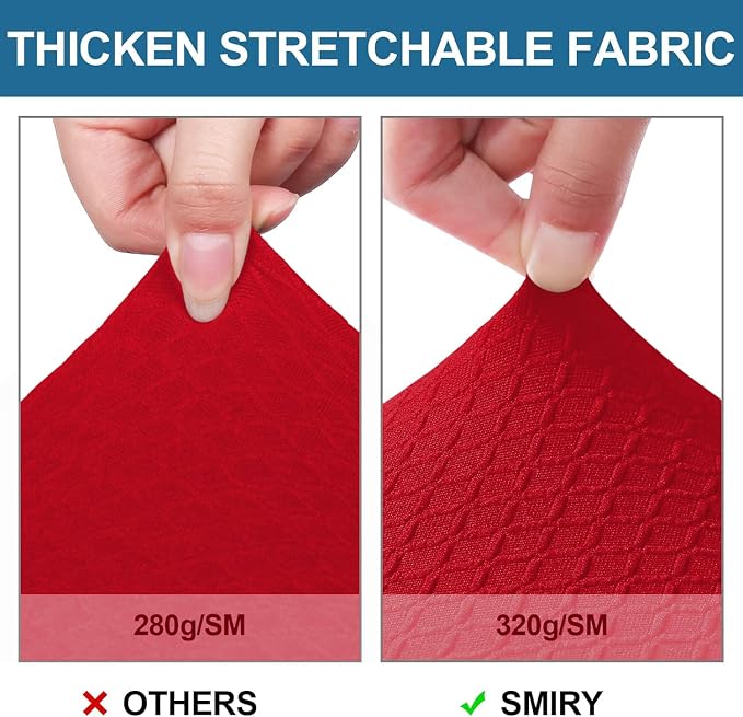 Smiry Waterproof Seat Covers for Dining Room Chairs Set of 2, Stretch Jacquard - Image 4
