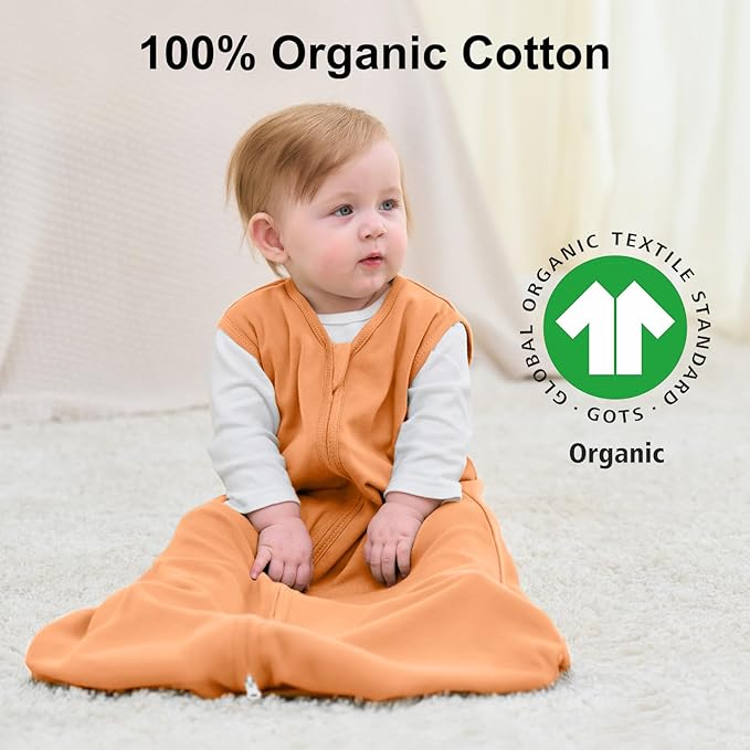 Yoofoss Baby Sleep Sack 6-12 Months Baby Wearable Blanket 100% Cotton 2-Way Zipper TOG 0.5 Toddler Sleeping Sack 3 Pack, Lightweight Sleep Sacks for Babies(Medium)
