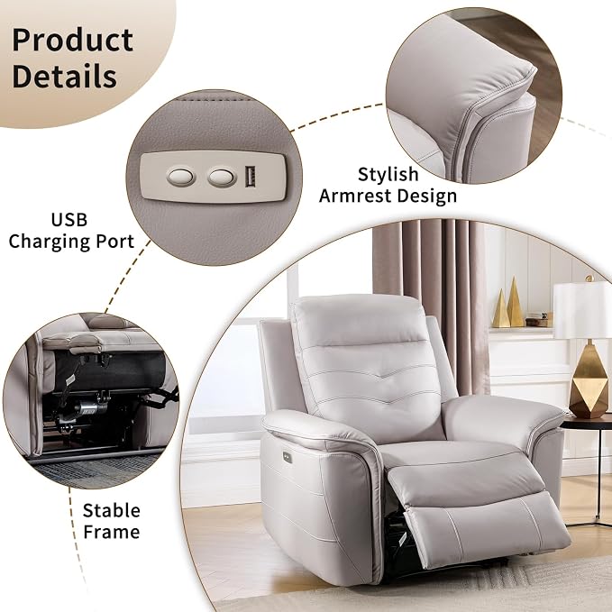 ANJ 2-Piece Oversied Faux Leather Power Recliner Sofa Set - Image 4