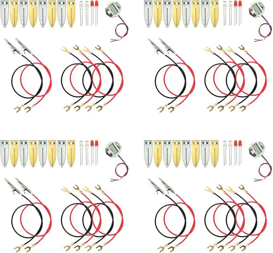 EUDAX Fruit Battery Science Experiment Kit for DIY School Home Teaching Equipment, Orange Lemon Potato Electronic Clock Science Project Kit Physics Educational for Students Teachers (4 Set)