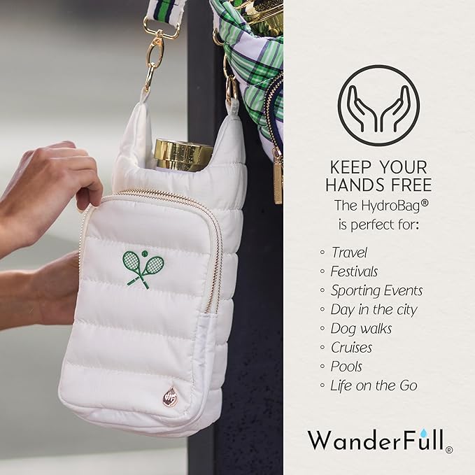 WanderFull® Original HydroBag® Collection, Water Bottle Holder w/Strap & Phone Pocket, Hands-Free Crossbody Water Bottle Bag
