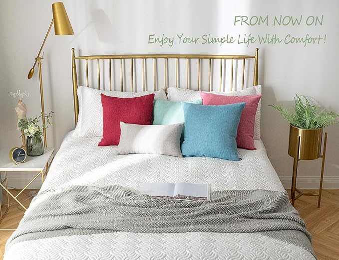 Stellhome Set of 2 Christmas Decorative Linen Throw Pillow Cover Square - Image 7