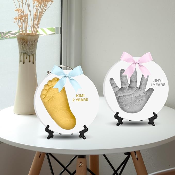 Baby Hand & Footprint Keepsake Kit - Personalized Handprint Footprint Ornament for Newborn Babies, New Mom Gifts, Baby Shower & Registry, Nursery Picture Frame, Pet Paw Print Ornament