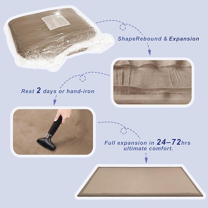 Baby Play Mat for Floor, 1.3" Thick Extra Large Cushioning Memory Foam Playpen Cushion, Soft Coral Velvet Tummy Time Mat with Non-Slip Backing, Child Nursery Rug for Toddlers, Kids (Beige, 79X59)