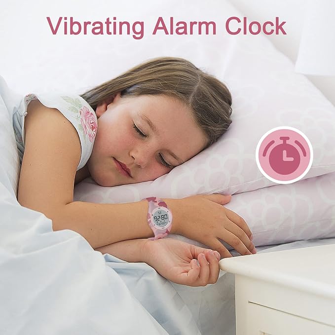 Kids Watches for Girls Boys Digital Sport Watch with Step Counter Pedometer Vibration Alarm Clock, No App Waterproof Fitness Tracker Kids Watch Boys Girls Teens Students Ages 5-16