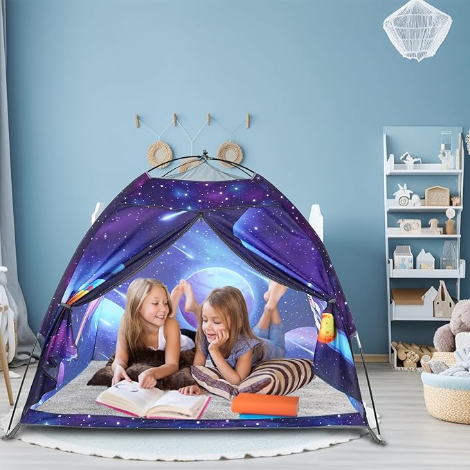 Space World Kids Play TentSpaceship Tent for Kids, Foldable Pop Up Indoor Outdoor Party Spaceship Playhouse Tent Toy for Boys Girls-47 * 47 * 41 (Dark Purple)