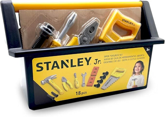 Kids Tool Box - 18-Piece Toy Tool Set for Pretend Play Fun Open Toolbox Design for Imaginative Adventures for Kids 3 and Up