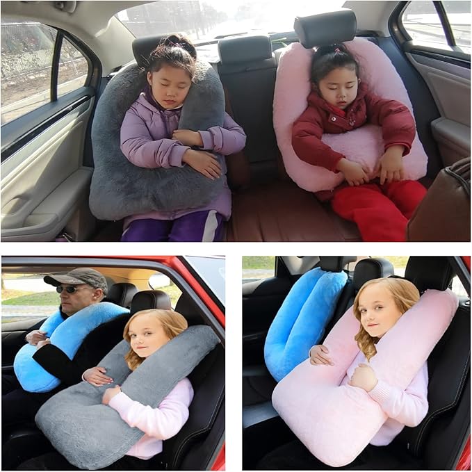 Travel Pillow Car Pillow Kid Car Sleeping The Sleeping Aid for Adults and Kids on Road Trips Kids Travel Pillow Red