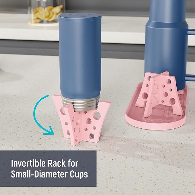 NiHome Silicone Water Bottle Drying Racks Set of 3 with Drip Tray,Cheese Style for Faster Drying,Bottle Dryer Racks Fit for Stanley YETI Cups Owala Sports Bottle Baby Bottle Thermoses Mugs