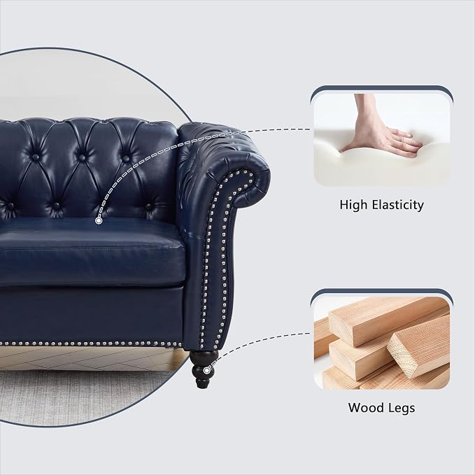 QHITTY 2 Piece Living Room Set, Sectional Chesterfield Sofa Contemporary - Image 7