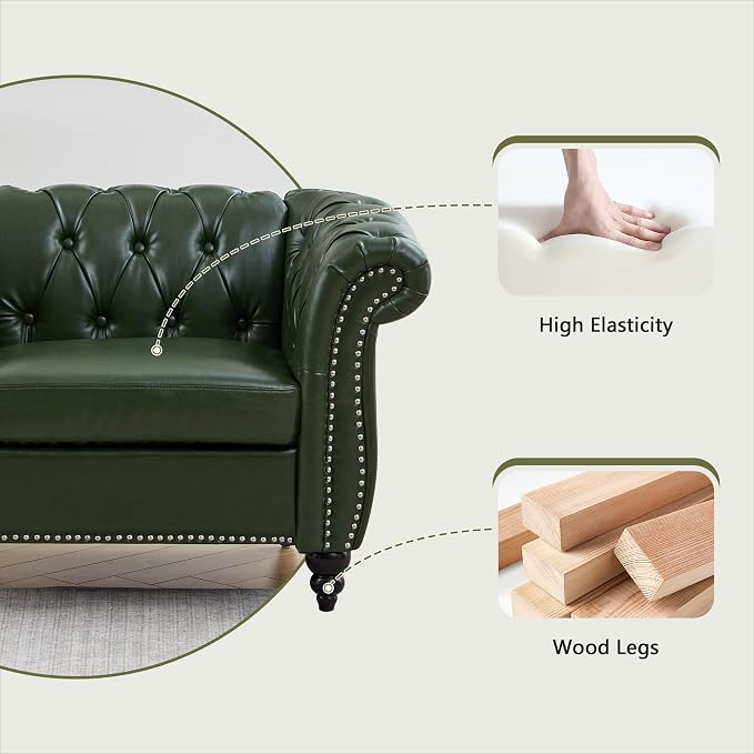 QHITTY 2 Piece Living Room Set, Sectional Chesterfield Sofa Contemporary - Image 7