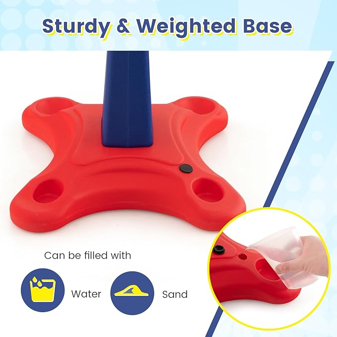 Costzon Kids Basketball Hoop, 8-Level Height Adjustable Basketball Goal Stand with Weighted Base, Indoor Toy Basketball Set Outdoor Play Sport for Boys Girls Age 3+